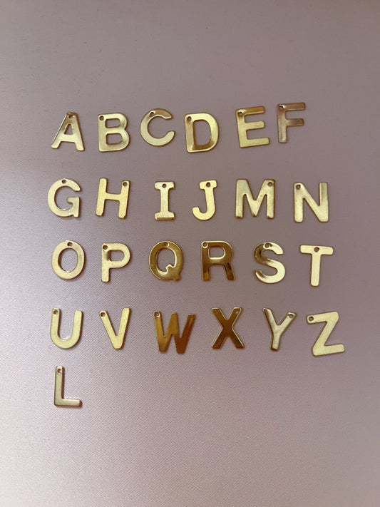 Gold letter charms