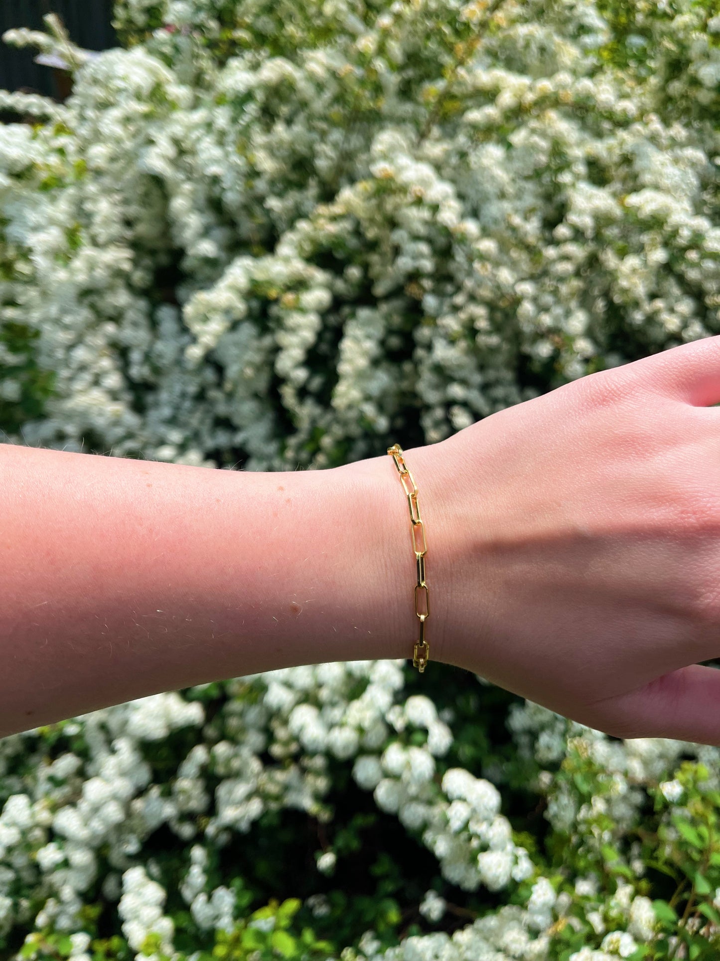 Paper clip chain bracelet