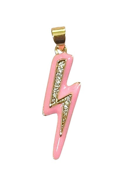 Light pink lightning bolt charm