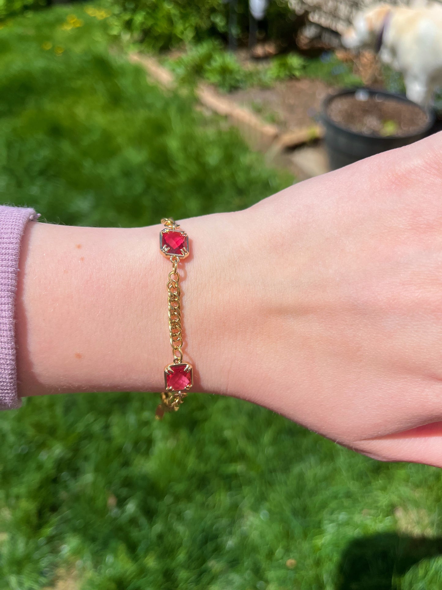 Ruby gemstone bracelet