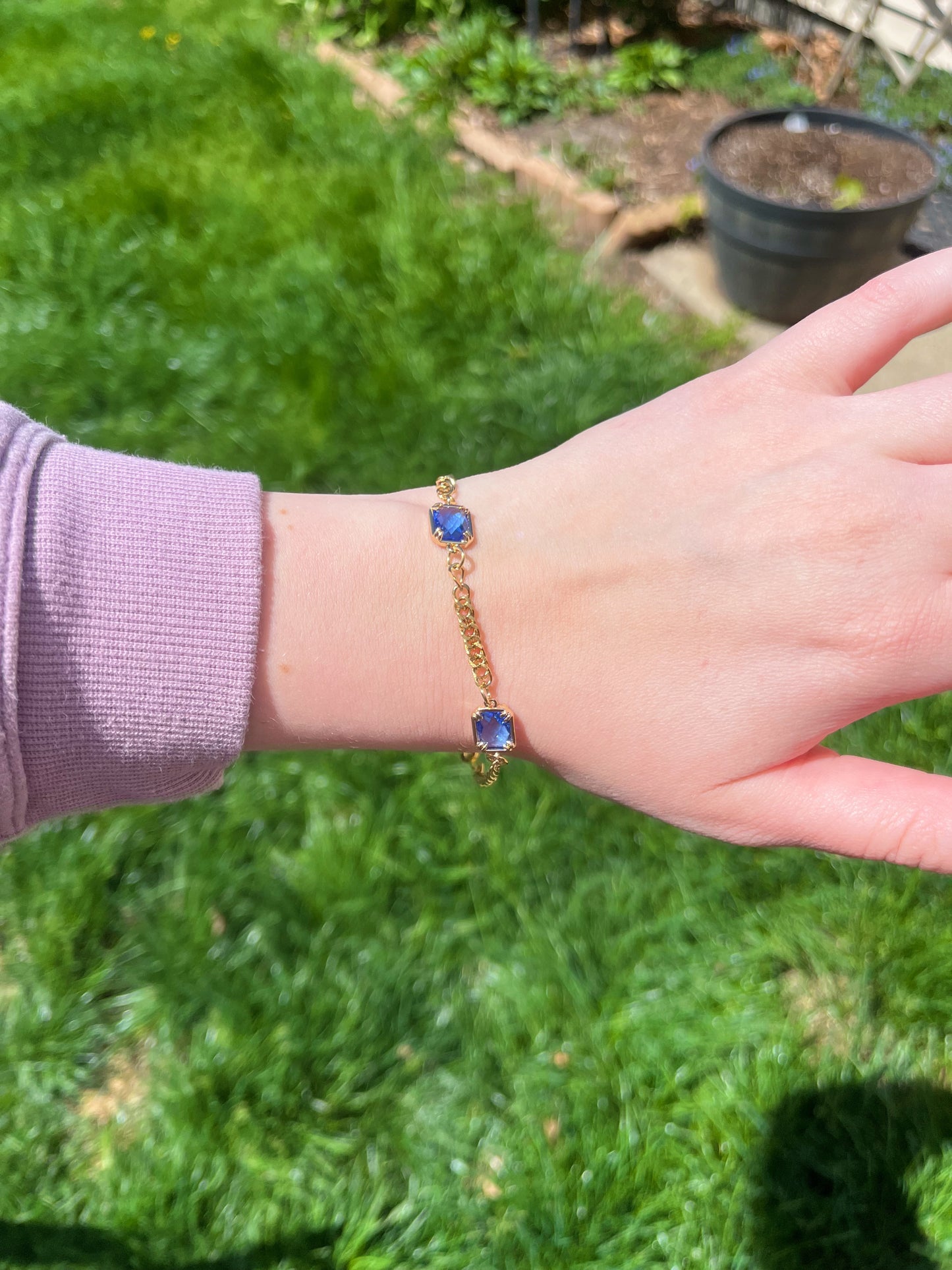 Navy gemstone bracelet