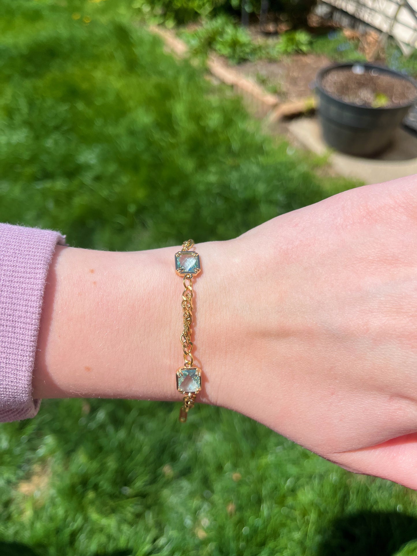 Light blue gemstone bracelet