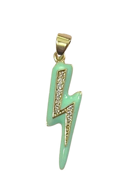 Green lightning bolt charm