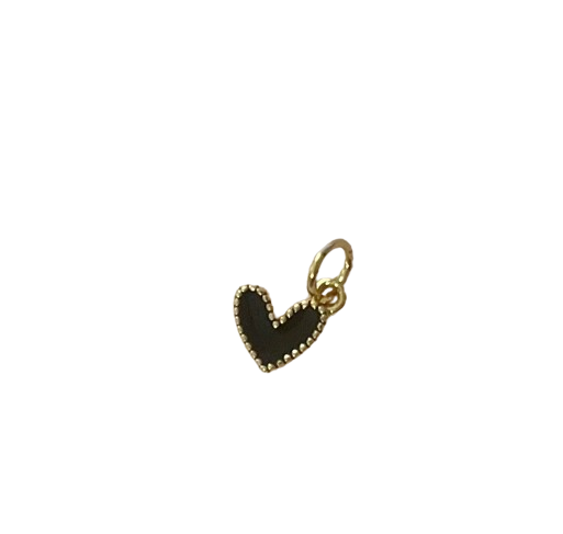 Mini black heart charm